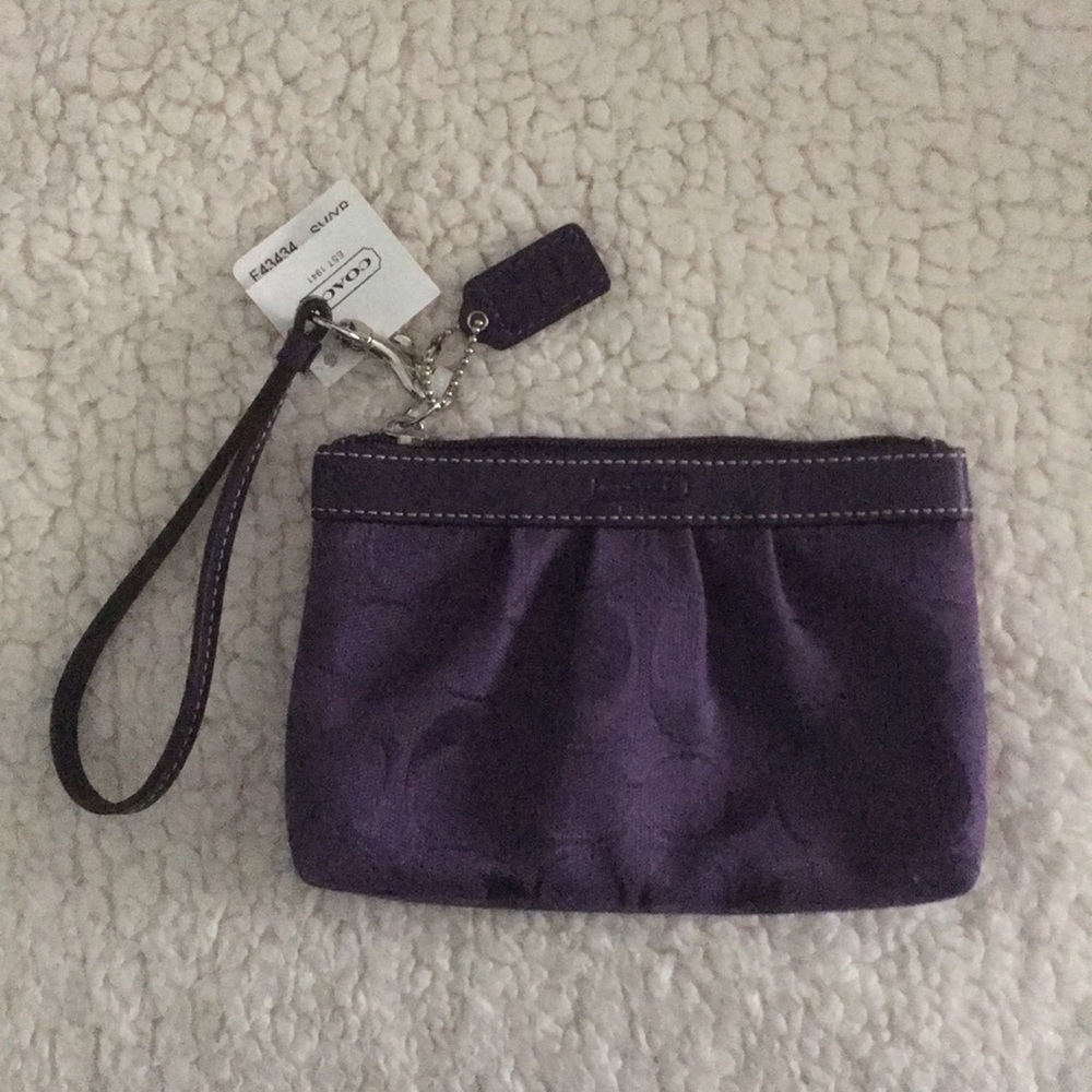 Royal Purple Coach wristlet